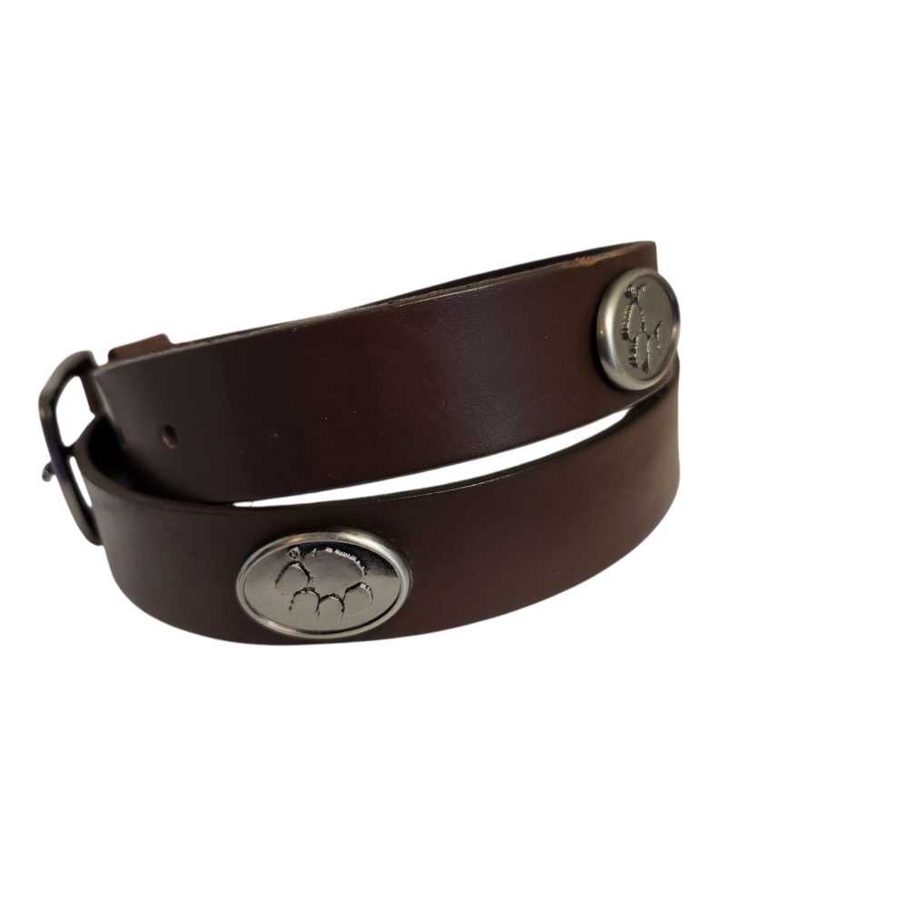 Eagles Wings Leather Belt Clemson Tigers Sz 36 Brown With Silver Conchos - Picture 9 of 9